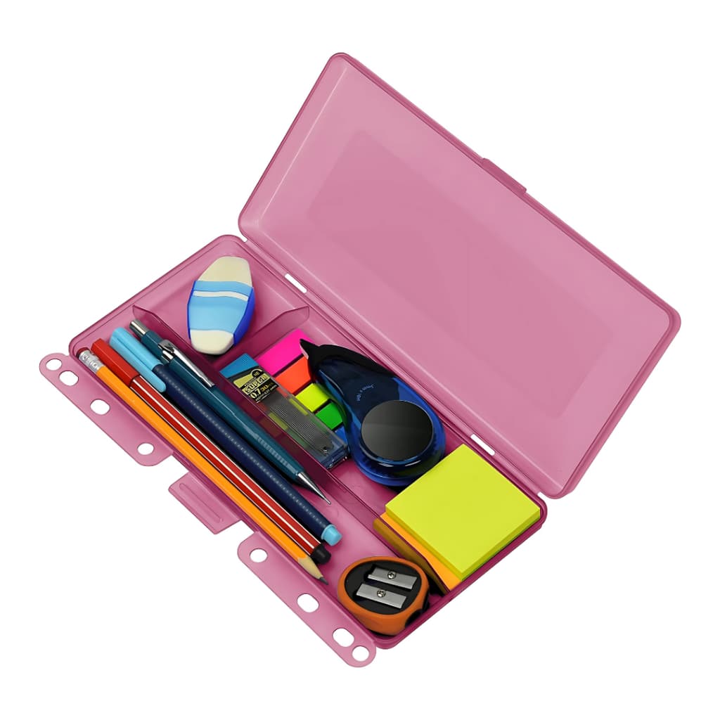 Estojo Escolar Teen Box Multiuso Acrimet Para Fichário Furação Universal (Cor Rosa) 830