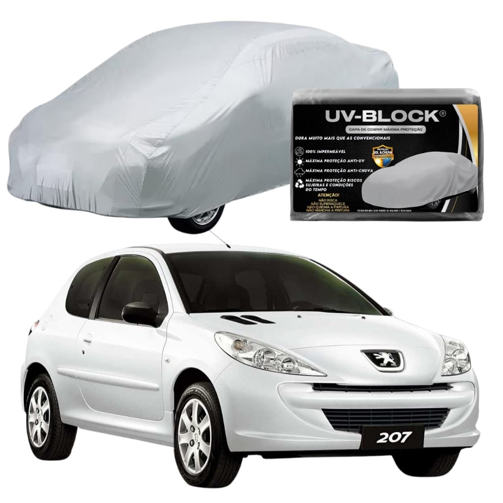 Capa Cobrir Carro Peugeot 207 Lona Protetora Impermeável Sol e Chuva
