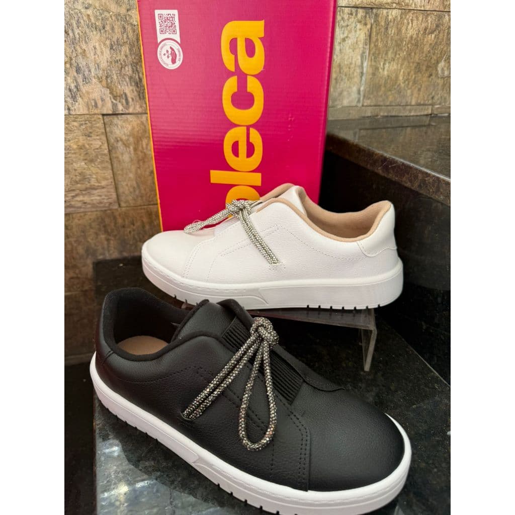 Tênis Sapato Feminino Moleca Costura Casual Moda Confortável Couro Sintético