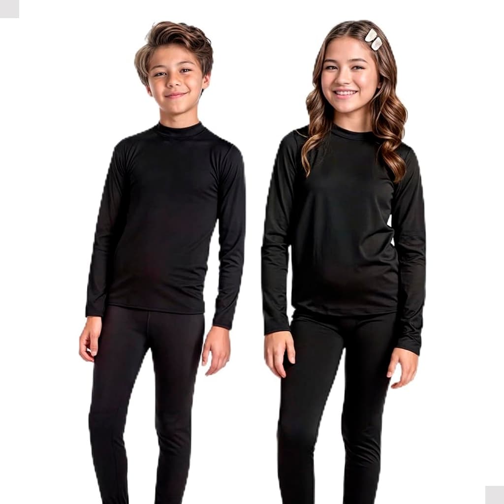 Conjunto Infantil Blusa Térmica p/ frio Flanelada + Meia Calça Térmica Flanelada Segunda pele Unisex