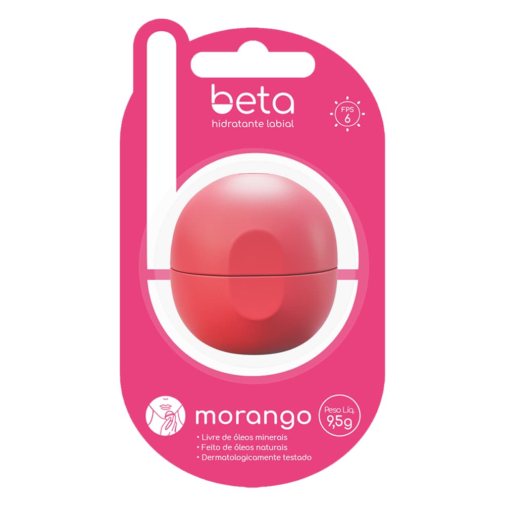 Hidratante Labial Beta Morango – Hidratação Profunda com FPS 6