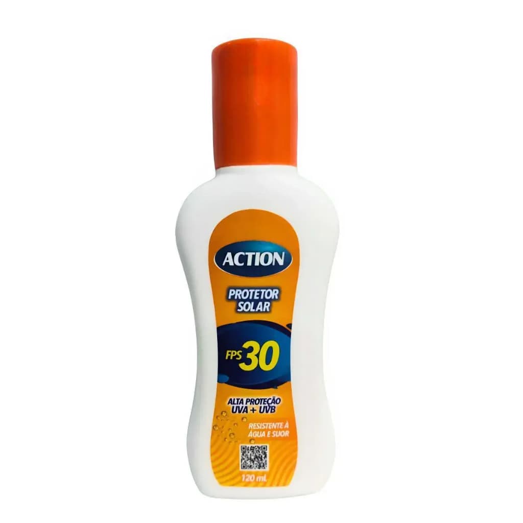 Protetor Solar FPS 30 Action 120ml – Alta Proteção UVA + UVB | Resistente à Água e Suor