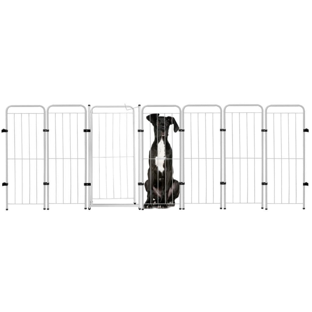 Cercado Pet Portátil Dobrável 6 Módulos 98cm Com Portão Estilo Industrial
