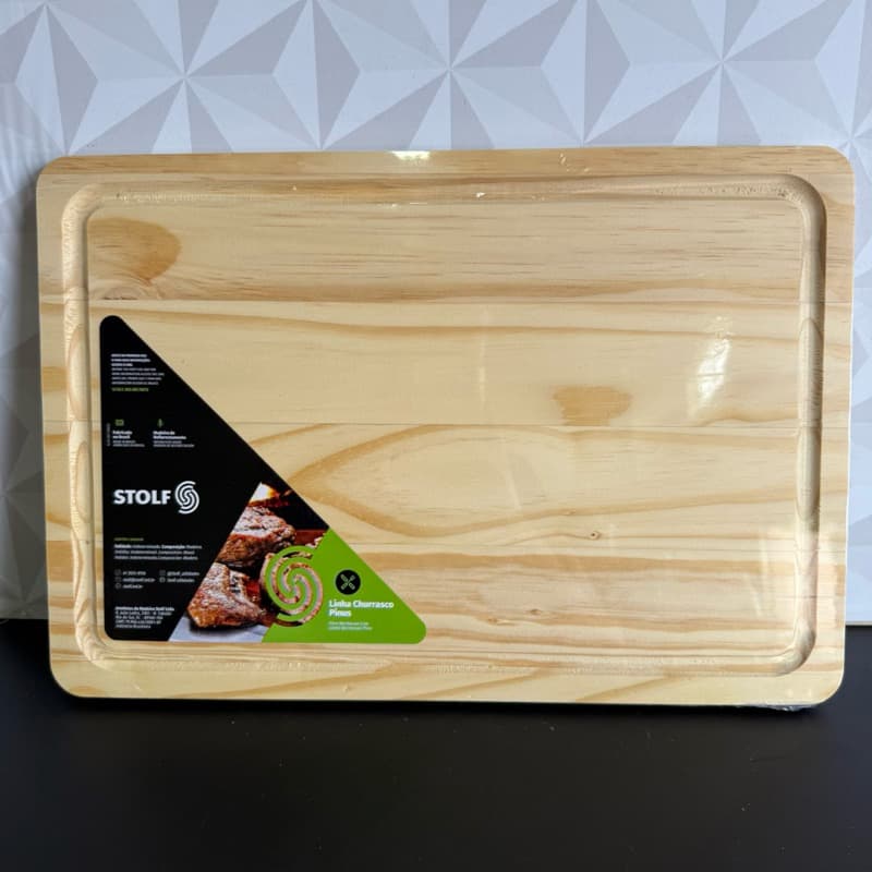 Tábua de madeira retangular para cozinha ou churrasco grande marrom tabua bambu madera carne corte