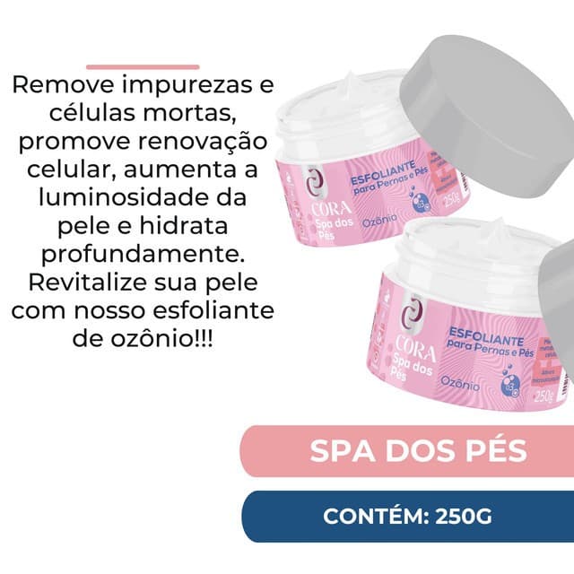 Kit Spa Pés Cora Completo Ozônio Esfoliante Hidratante Calox Bisturi Cuidados Rachaduras Pele