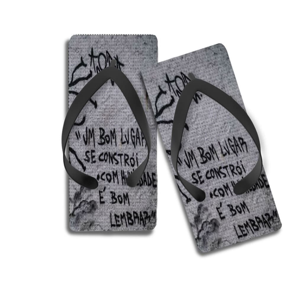 Chinelo Quadrado Personalizado Frases