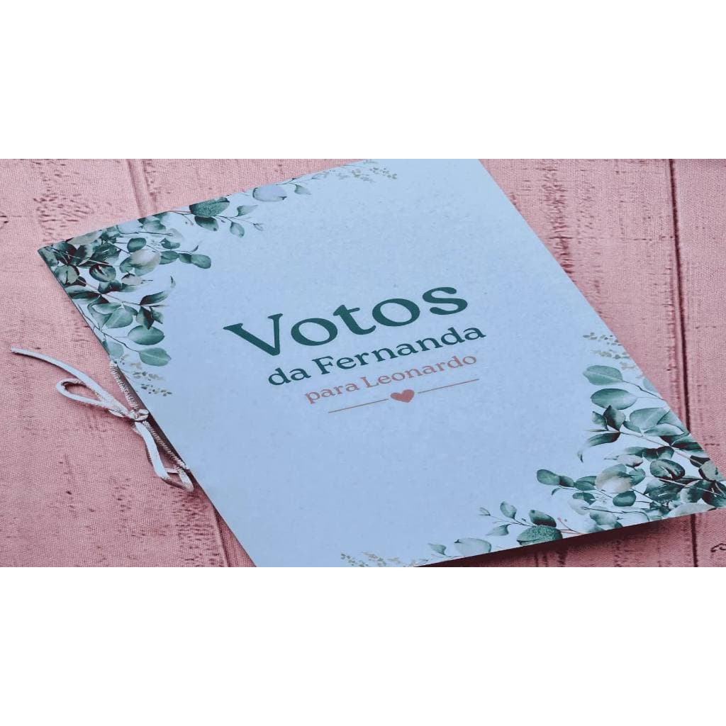 Caderno de votos para noivos, celebrações de casamento