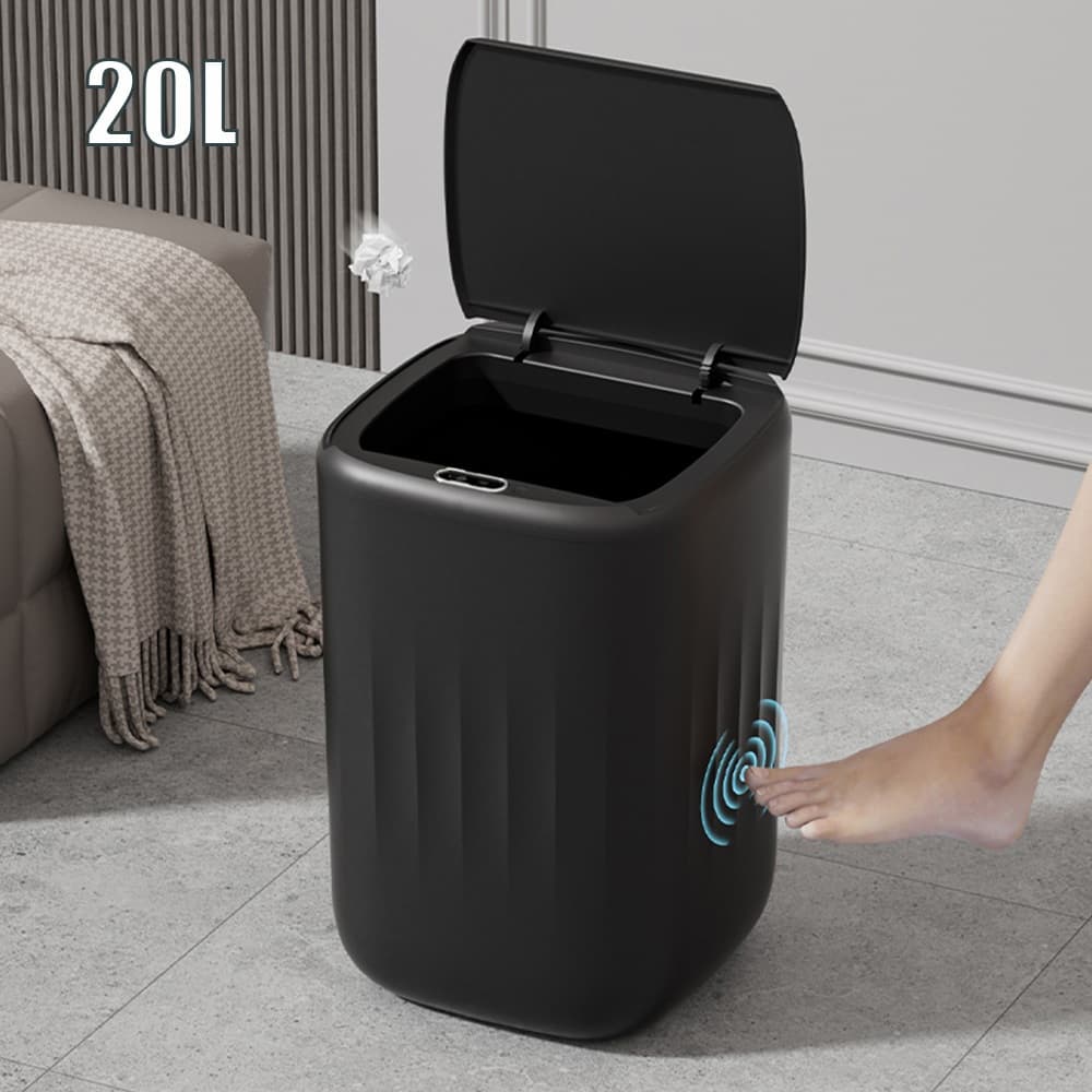 20 L Lixeira USB com sensor automático e toque Lixeira para banheiro Cozinha Escritório 3 modos
