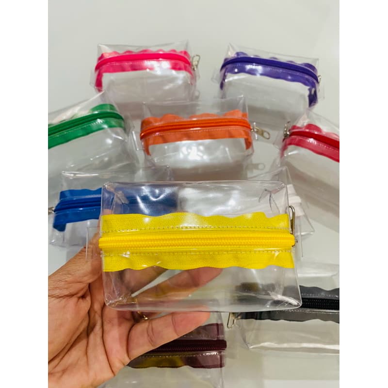 kit com 15 unidades de Necessaire Box (P) cristal transparente 40MM, Ótima opção para seu kit festa!!!