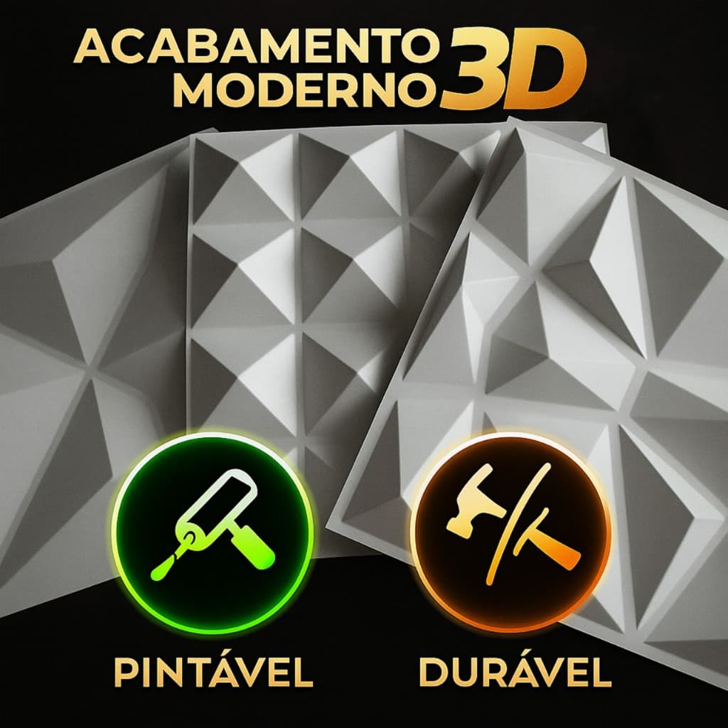 KIT 30/50/100 PLACAS 3D SIMULA PVC 25X25CM PARA QUARTO SALA COZINHA