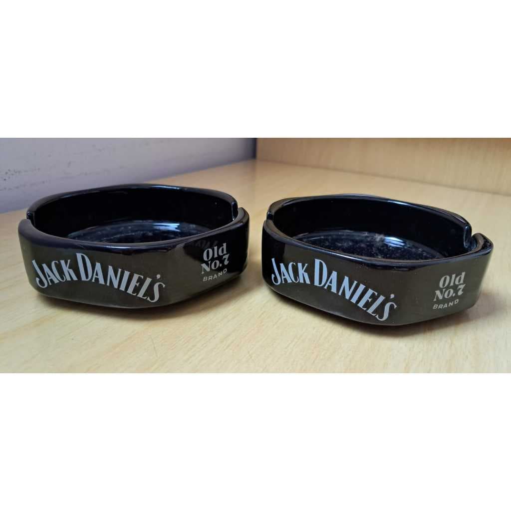 2 pçs Cinzeiro Jack Daniels preto porcelana para colecionador raro