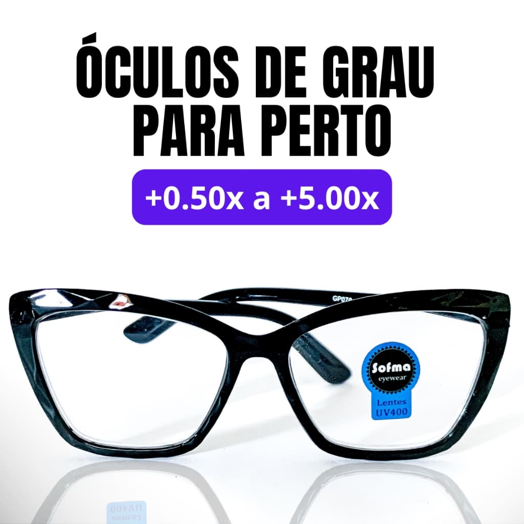 Armação de Óculos de Grau para Leitura +0,50 até +5,00 Gatinho Ondulado Preto Óculos de Perto Leitura Presbiopia