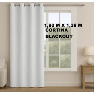 Cortina Branca Blackout para Sala quarto - Tecido de 2,80m x 2,00 altura Corta Luz