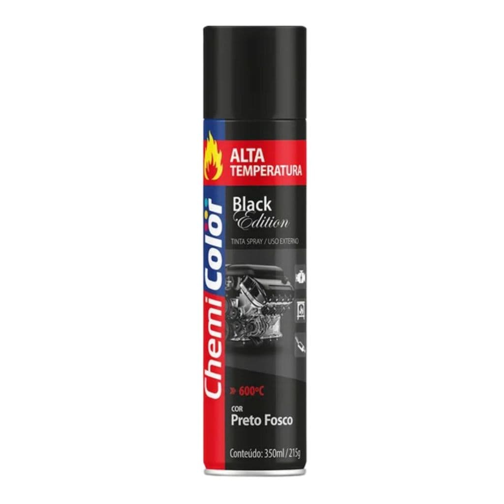 SPRAY ALTA TEMPERATURA PRETO FOSCO 350ml - CHEMICOLOR