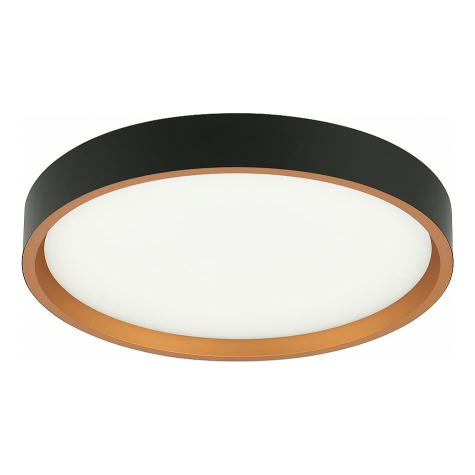 Plafon Led Moderno 24w Redondo Tipo Montana Preto cobre
