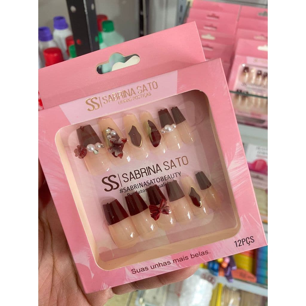 UNHAS POSTIÇAS DECORADA SABRINA SATO 12PÇS