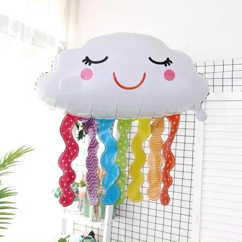 Kit C/ 3 Unidades Balão Metalizado Nuvem Chuva De Amor