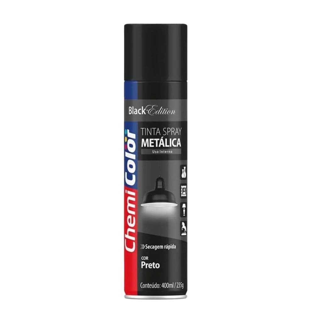 SPRAY METALICO PRETO 400ml - CHEMICOLOR