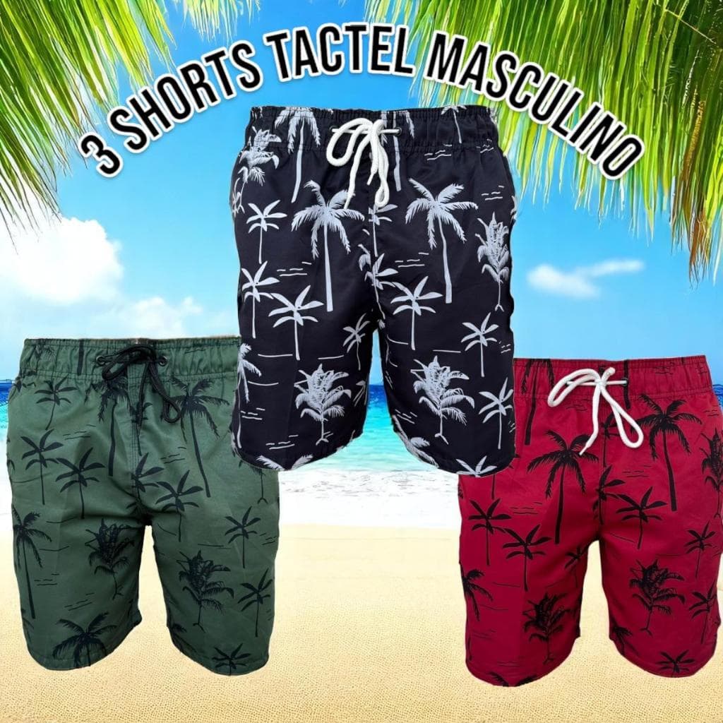 VARIAS BERMUDA Bermuda Masculina Adulto Mauricinho Plus Size Moda Short Tactel Masculino Ideal P/ Praia Piscina Casual