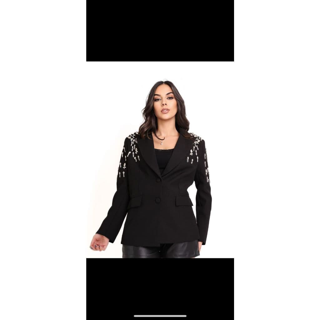Blazer Feminino   Casaco Social com Strass Artesanal  Alta qualidade e alto padrão SH10