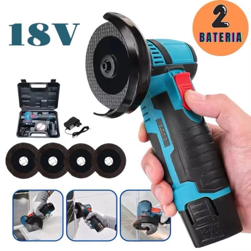 Esmerilhadeira Lixadeira Recarregável 2 baterias 12/18v - 76/10mm - 19500 rpm
