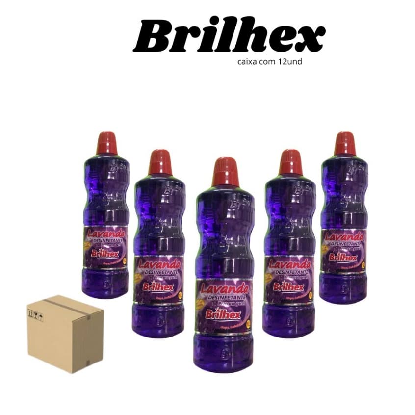 Desinfetante Brilhex Lavanda Limpa, desinfeta e perfuma 1 Litro; ENVIO IMEDIATO