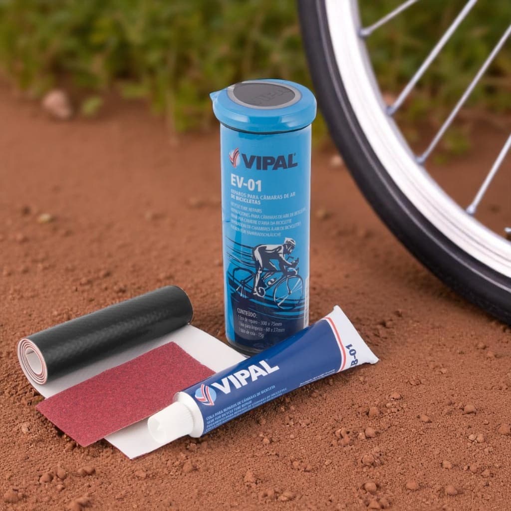 Kit Remendo Reparo de Pneu Bicicleta Vipal Bike Moto Mtb Speed bike Novo Lacrado