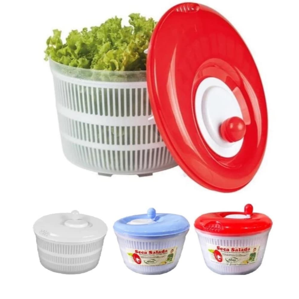 Seca Salada 23cm GRANDE Secador Alface Verduras 4 Lt Centrífuga Prática Eficiente Rúcula - PANA