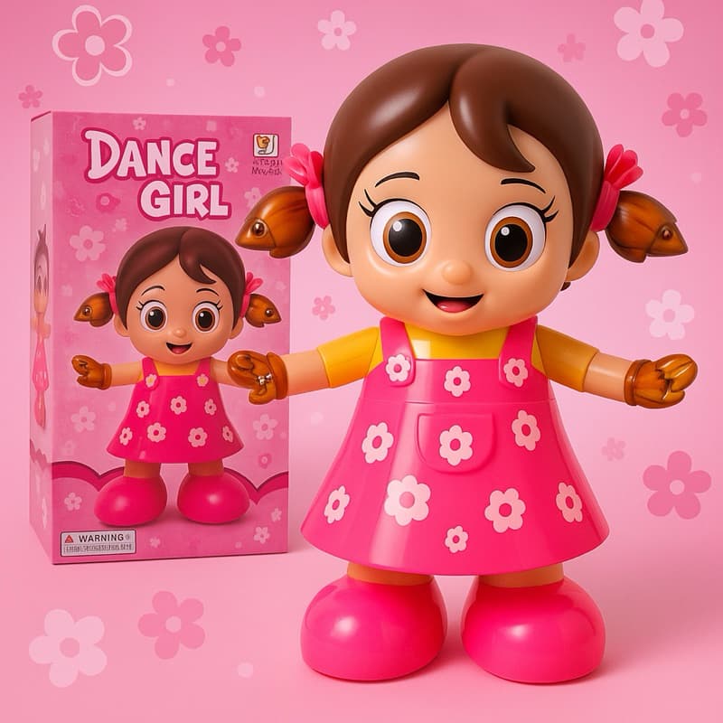 Boneca Dance Girl Dançarina Fofa Menina Com Musica Led Criança