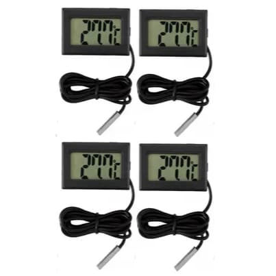 Kit 4 Termometro Digital com Sonda para Freezer Aquario Estufa e Chocadeira
