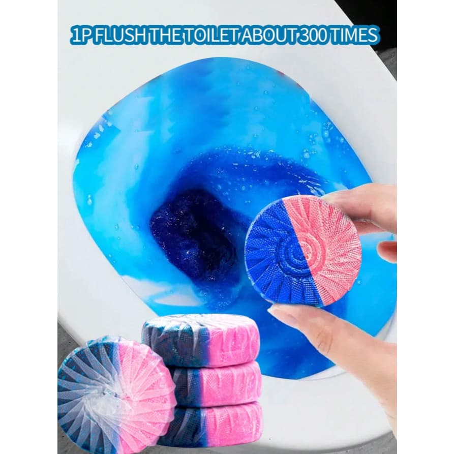 Kit Limpeza de Banheiro Bicolor 4 blocos Limpador de Vaso Sanitário Automático Concentrado