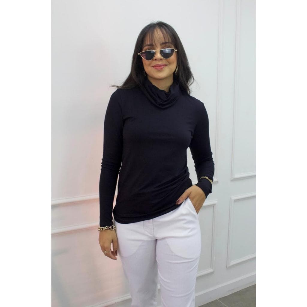 Blusa Feminina Moda Inverno Gola Alta Estilosa  Cacherrel