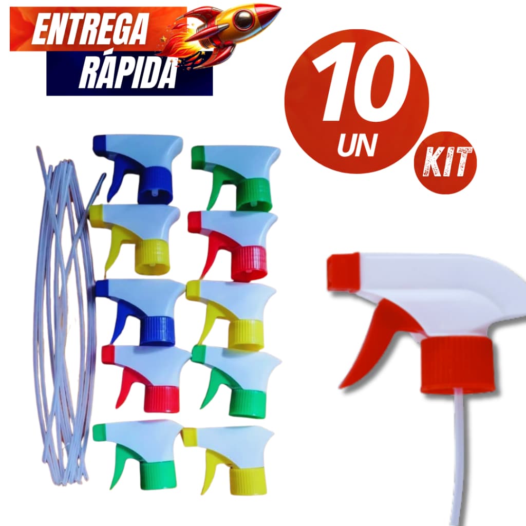 Kit 50/20/10  Gatilhos Bico Pulverizador Encaixe Borrifador Manual Garrafa Pet Qualidade  Cores Sortidas