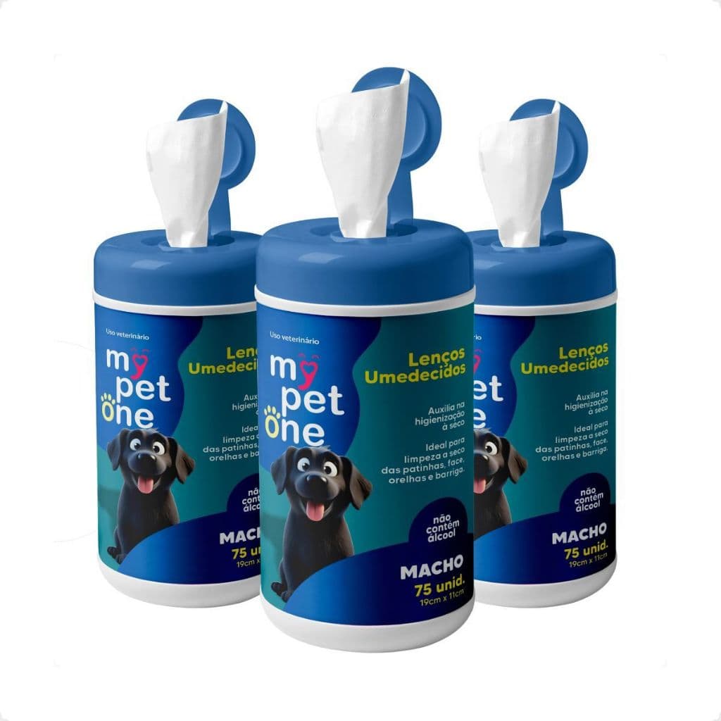 Lenço Umedecido Machos 75 Unidades Para Cães e Gatos Mypetone