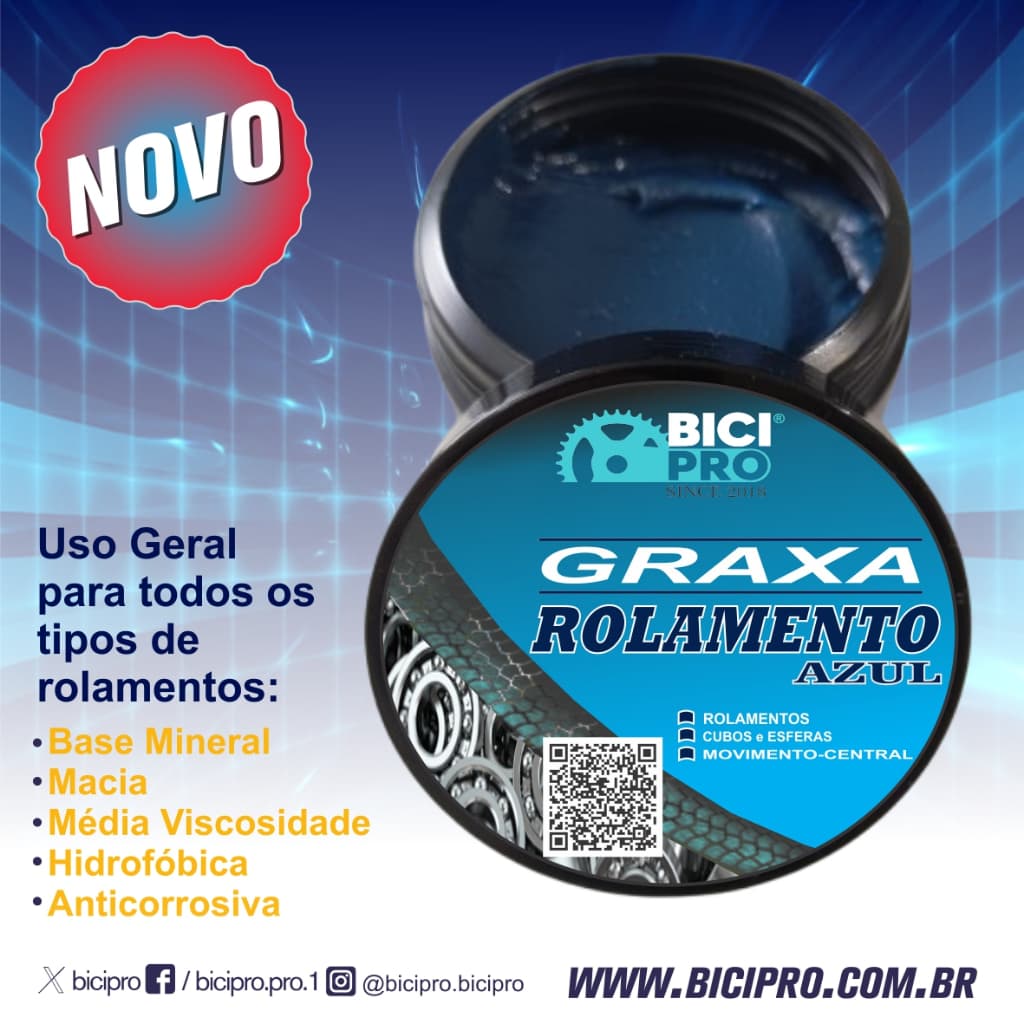 BICIPRO GRAXA ROLAMENTO AZUL USO GERAL EM ROLAMENTOS CUBOS E RODAS DE BICICLETAS E MOTOS
