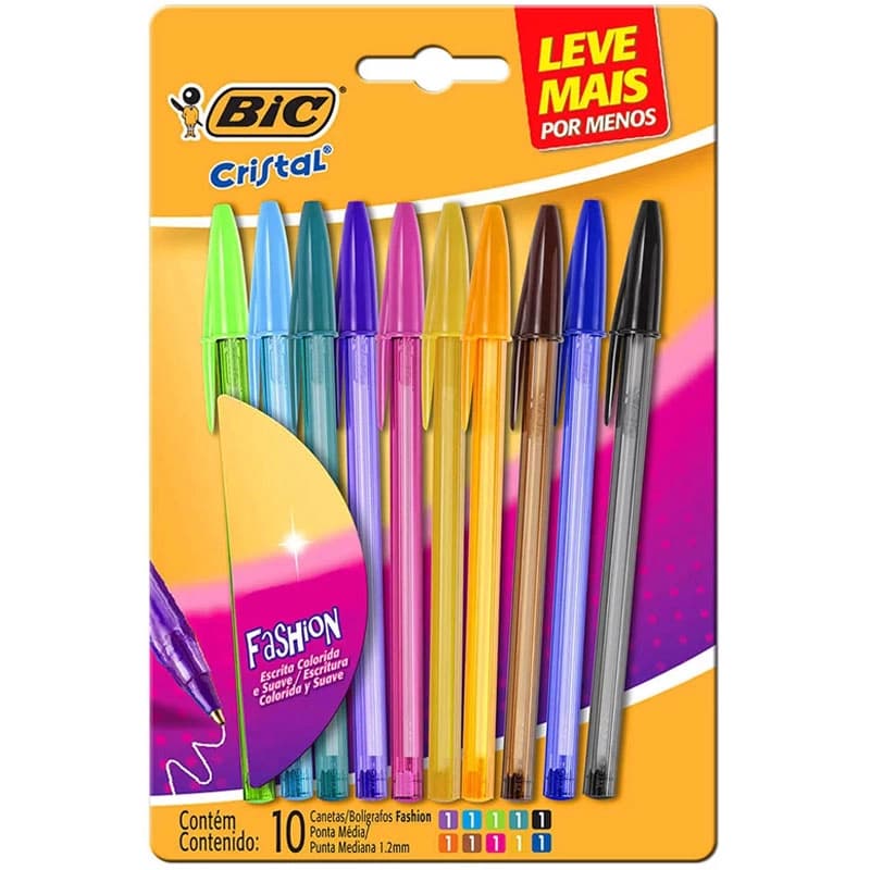 kit caneta bic om 10 cores