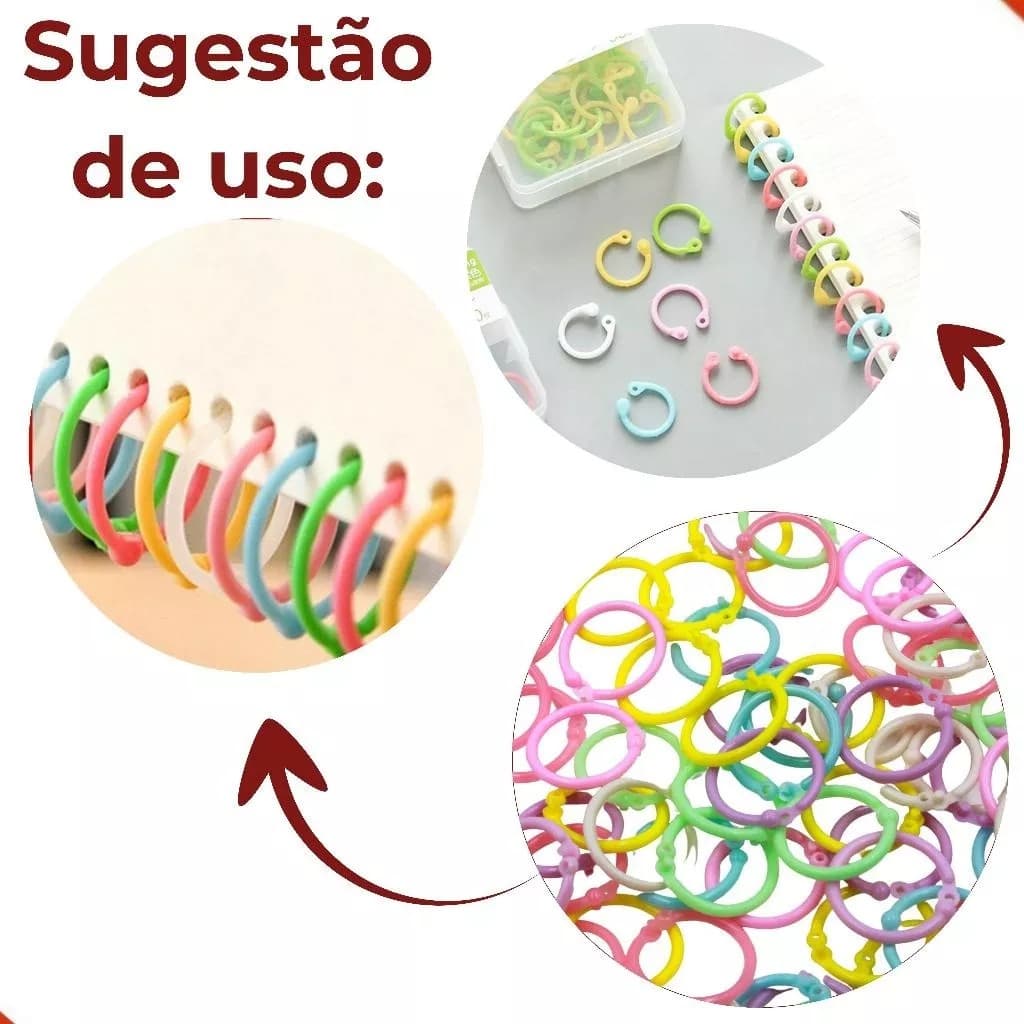 it C/ 25 Argolas Plásticas Coloridas P/ Artesanato E Afins