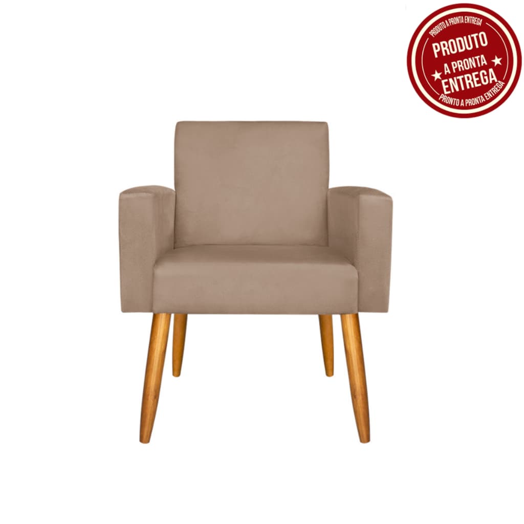 Poltrona Nina Decorativa - Consultório - Escritório - Cor Capuccino