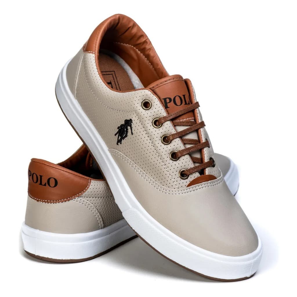 Tenis Sapatenis Masculino Polo Casual Cano Baixo Leve Confortável