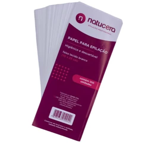 Papel para Epilação Falso Tecido 10x25cm PCT 100 folhas Gramatura 100 - Natucera