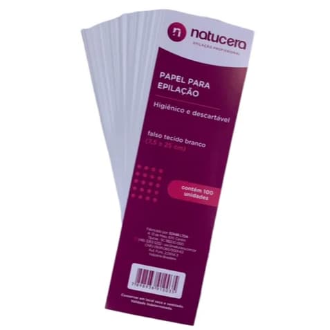 Papel para Epilação Falso Tecido 7,5x25cm PCT 100 folhas Gramatura 100 - Natucera