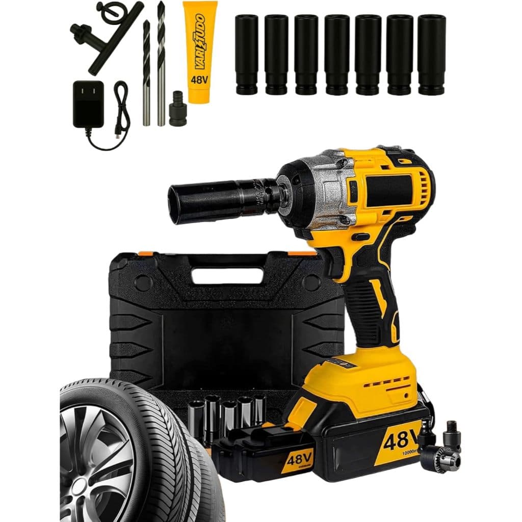 Furadeira Parafusadeira e Chave de Impacto 48V 2 Baterias 4.0Ah +Maleta Ferramenta