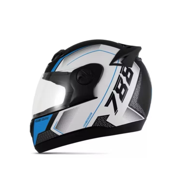 Evolution Modelo 788 Evolution G6 Pro Tork Capacete Fechado para Homem Masculino Cor Branco com Azul