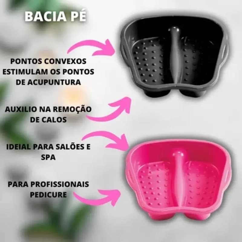 ✨ Bacia para Pedicure Premium Preta ou Rosa – Conforto, Qualidade e Praticidade em um Só Produto!