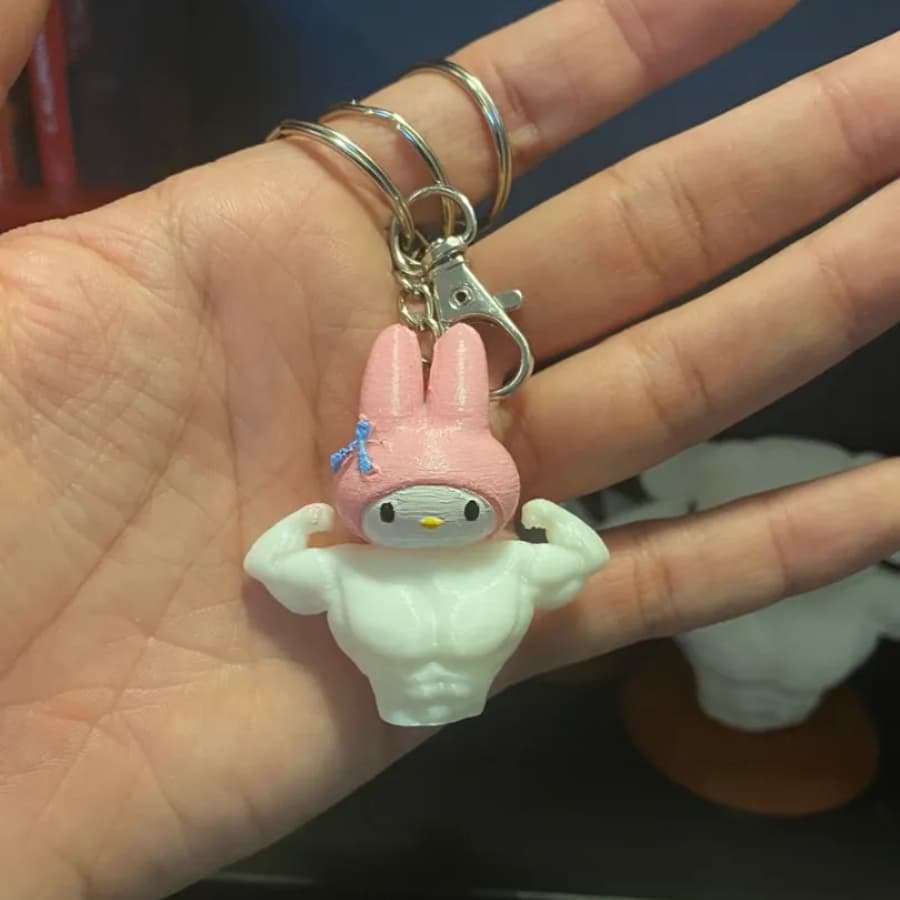 Chaveiros Musculosos - Hello Kitty e Amigos na Maromba! 🏋️‍♂️💪