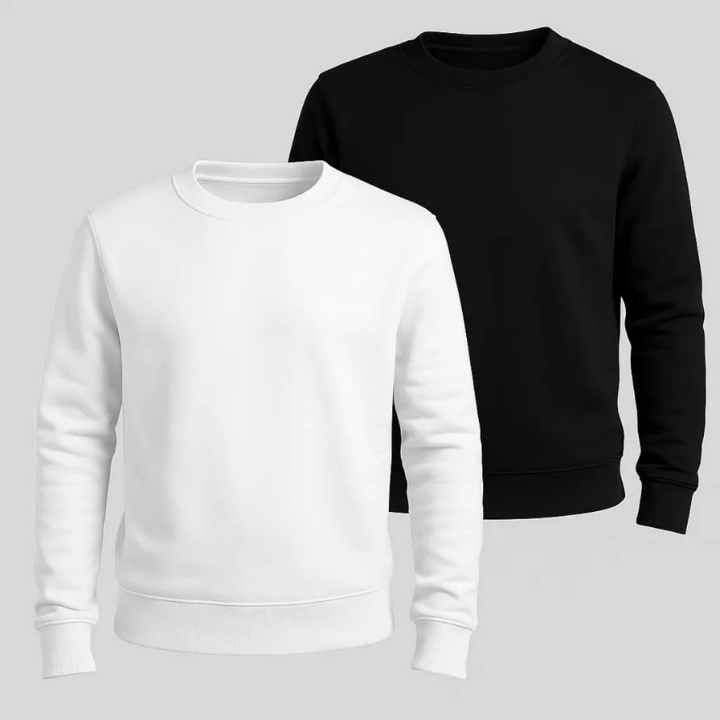 Kit 2 Blusa Moletom Masculino Gola Careca Algodão Premium Blusa De Frio Inverno Flanelado