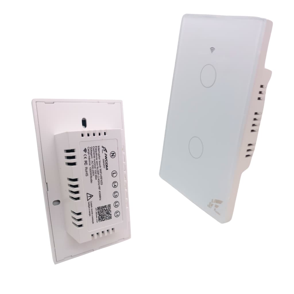 Interruptor Inteligente Alexa Wifi Touch 2 Botões Jwcom