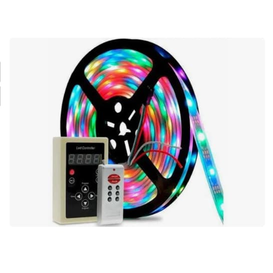 Fita Led 3d Digital Rgb Com Controle 328 Efeitos 3 Vias