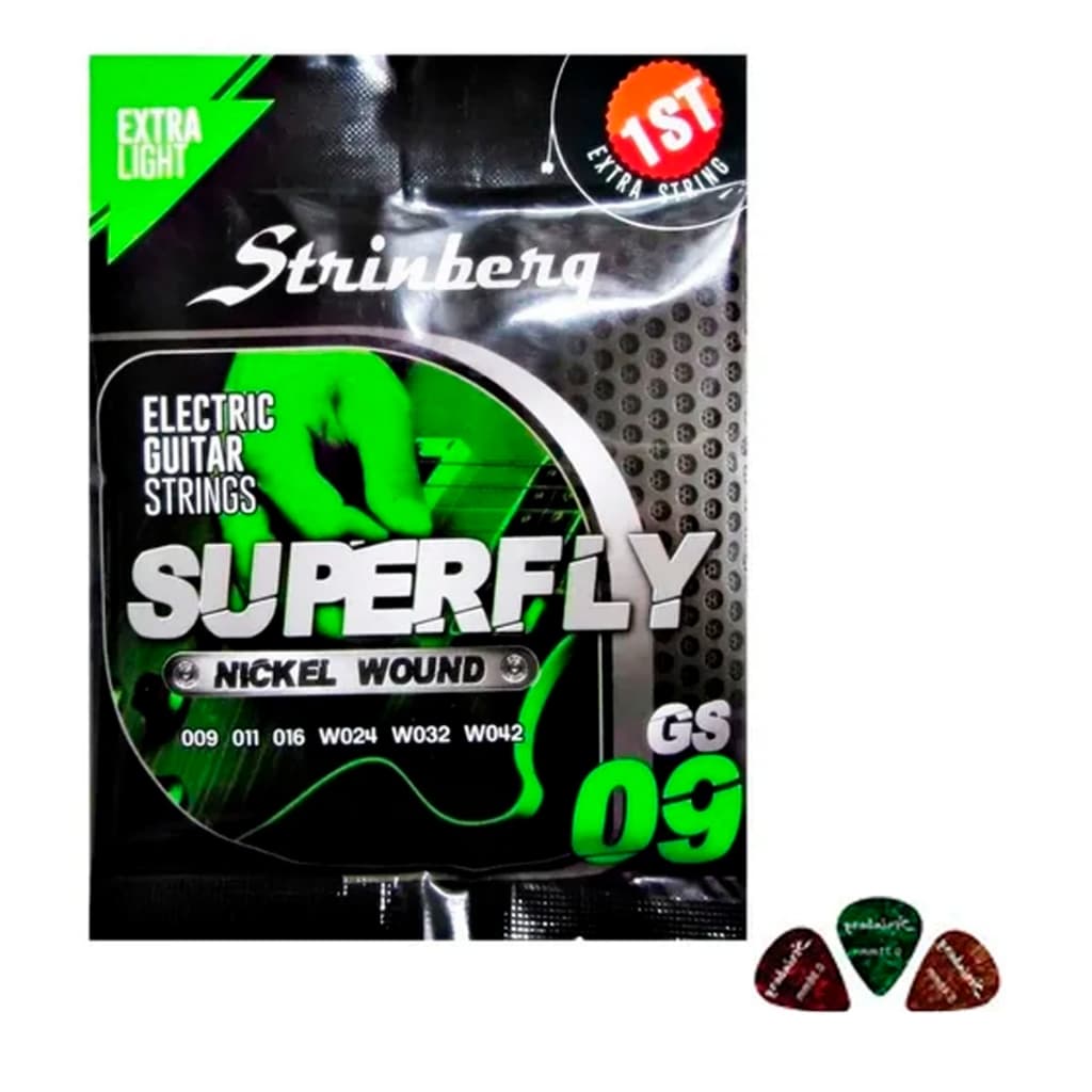 Jogo De Cordas Para Guitarra Strinberg Gs09 Encordoamento