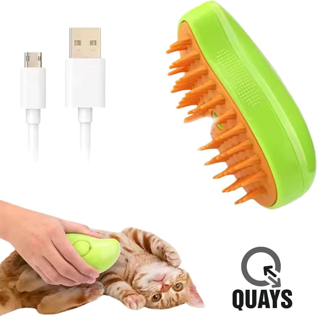 Escova Elétrica para Gatos e Cachorros USB Recarregável,Cerdas de Silicone Suave, Massagem Relaxante